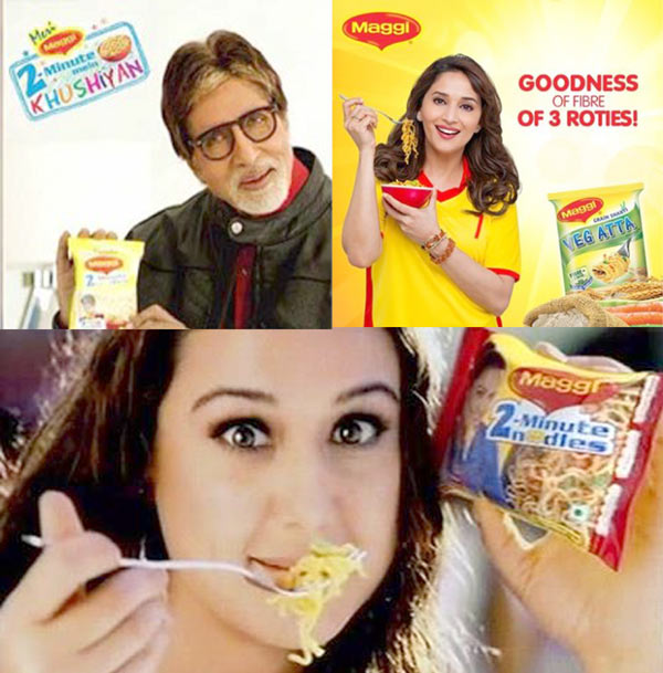 magi noodles,amitabh bachhan,madhuri dixit,preeti zinta,magi noodles banned  బాలీవుడ్‌ స్టార్స్‌ని తాకనున్న మ్యాగీ సెగ.!